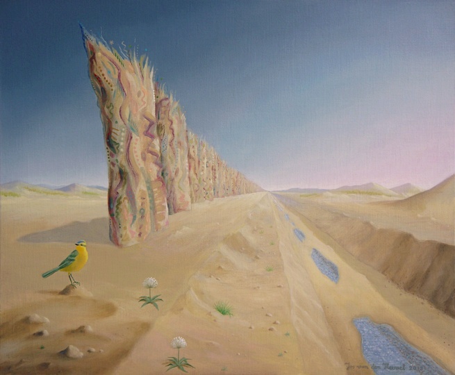 Franjerand schilderij olieverf vogel painting bird landscape paysage